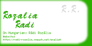 rozalia radi business card
